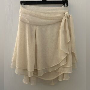 Aerie Cream Layered Wraped Skirt